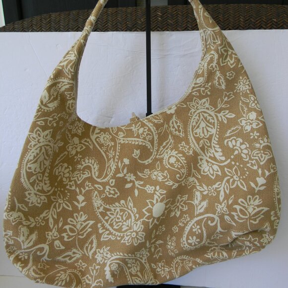 NEW & OTHER STORIES TAN/IVORY PRINTED CANVAS LARGE HOBO SHOULDER BAG BOHO - Picture 5 of 9